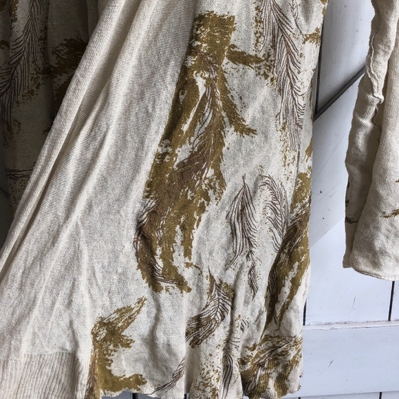 Anthropologie Guinevere Gold Feather Cardigan - Picture 3 of 6